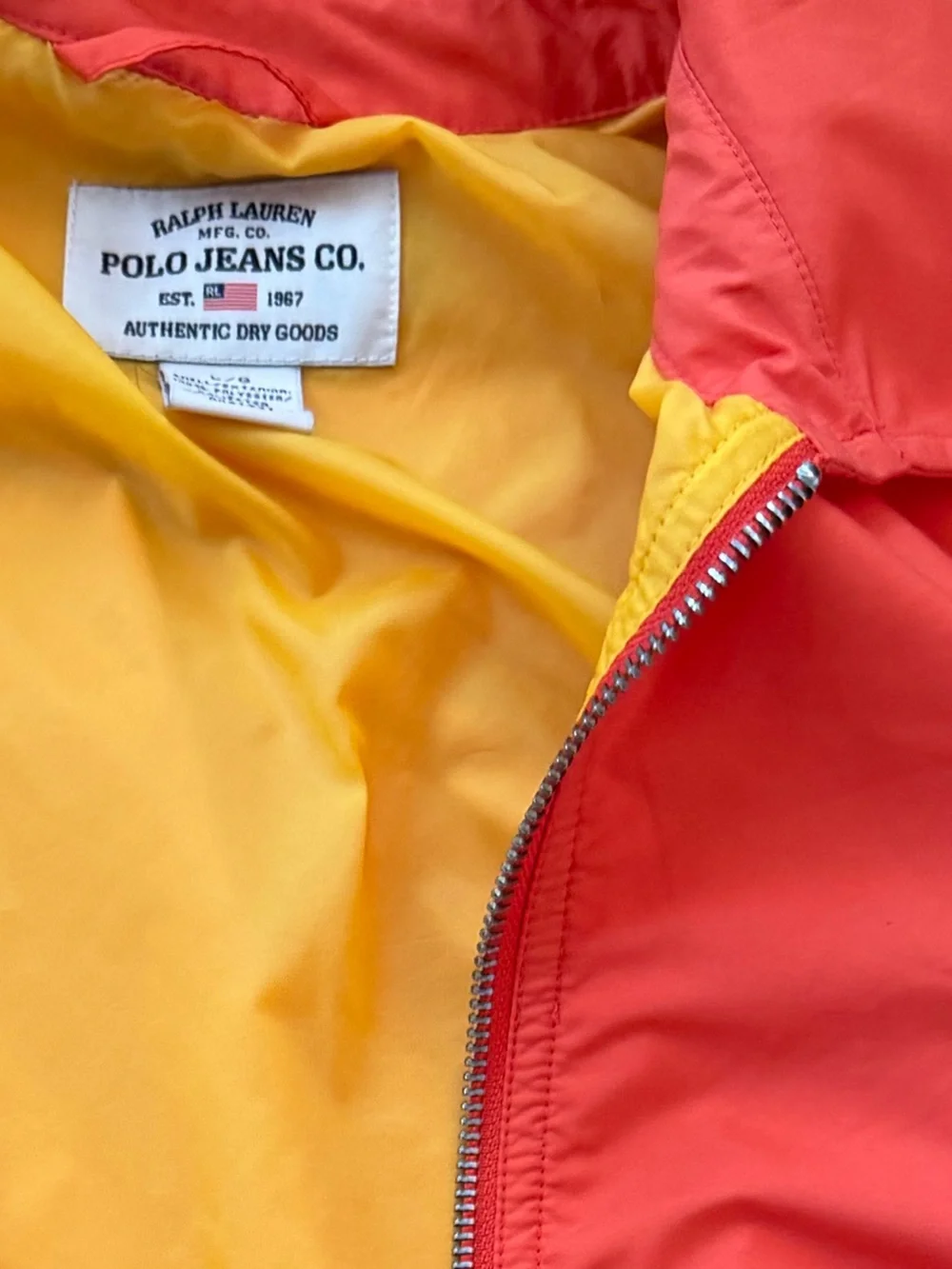Ralph Lauren vintage Bright Orange Lightweight Zip Jacket